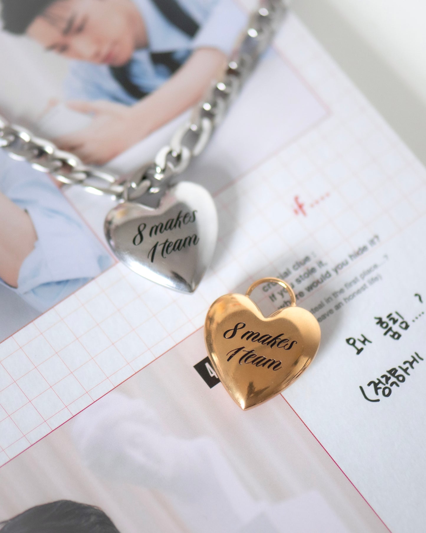 Ateez 8M1T heart necklace