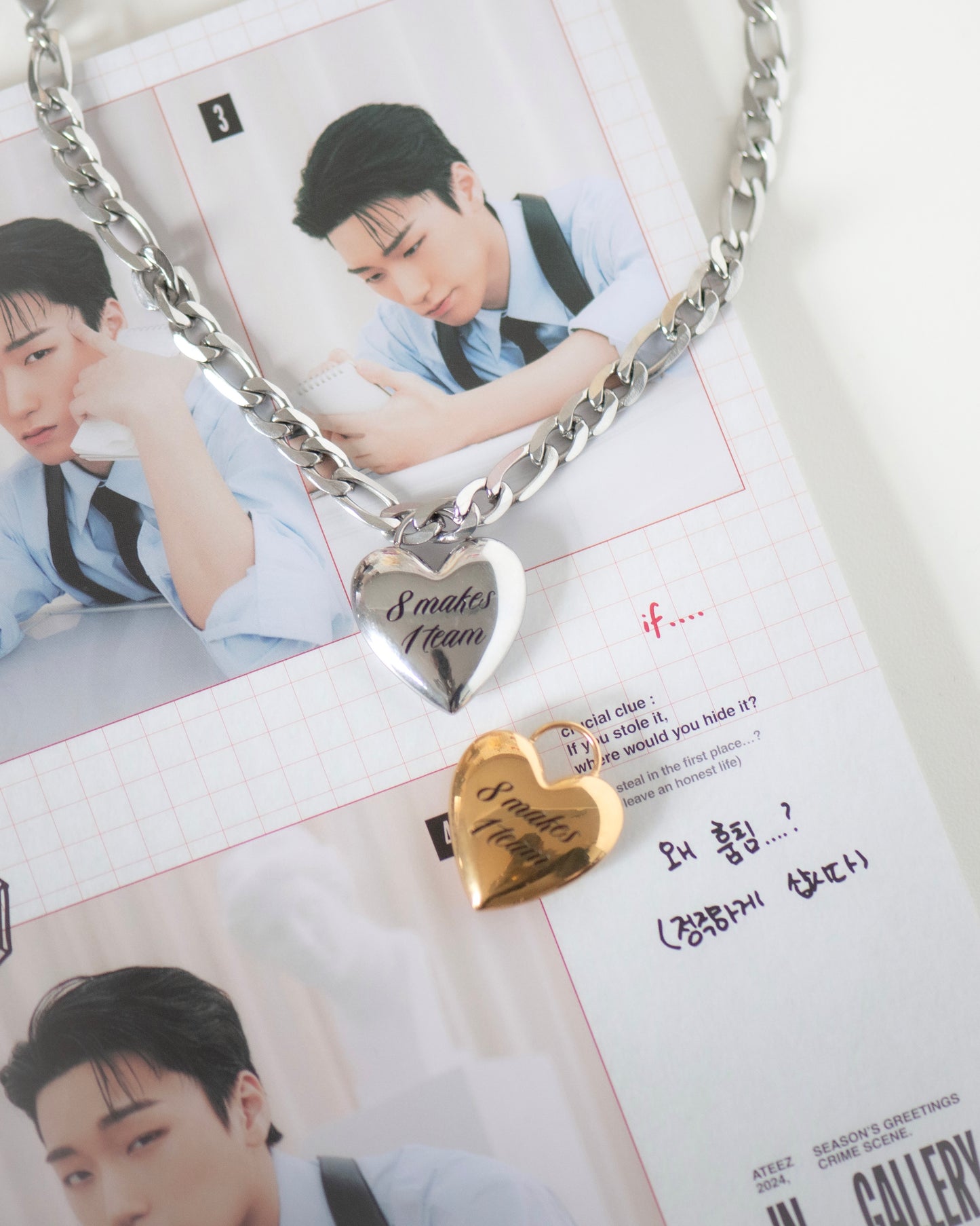 Ateez 8M1T heart necklace