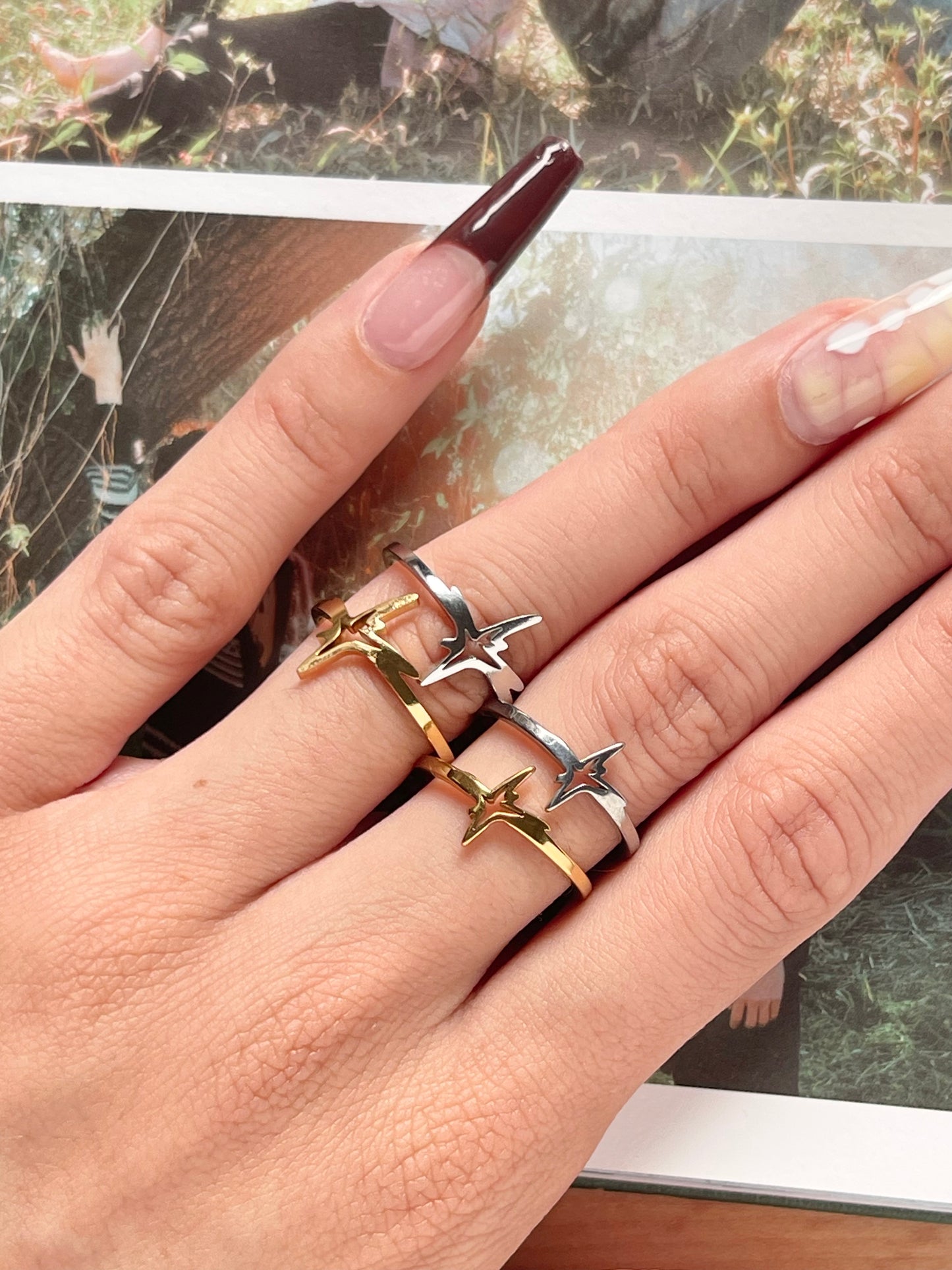 TXT inspired stainless steel ring