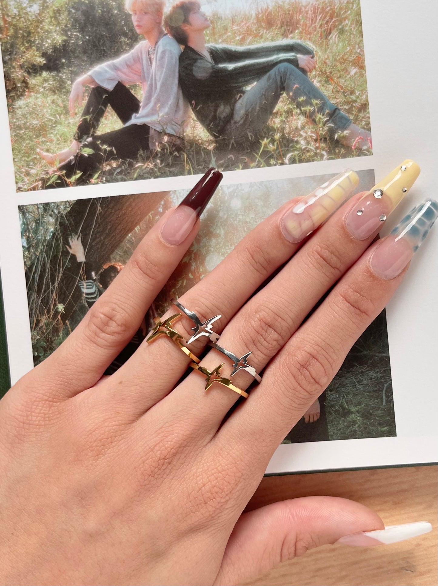 TXT inspired stainless steel ring