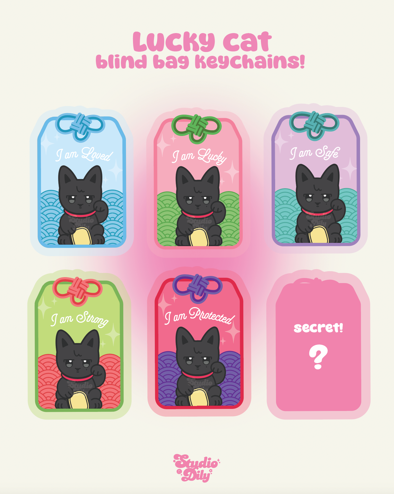 Ateez Wooyoung lucky cat blind keychain!