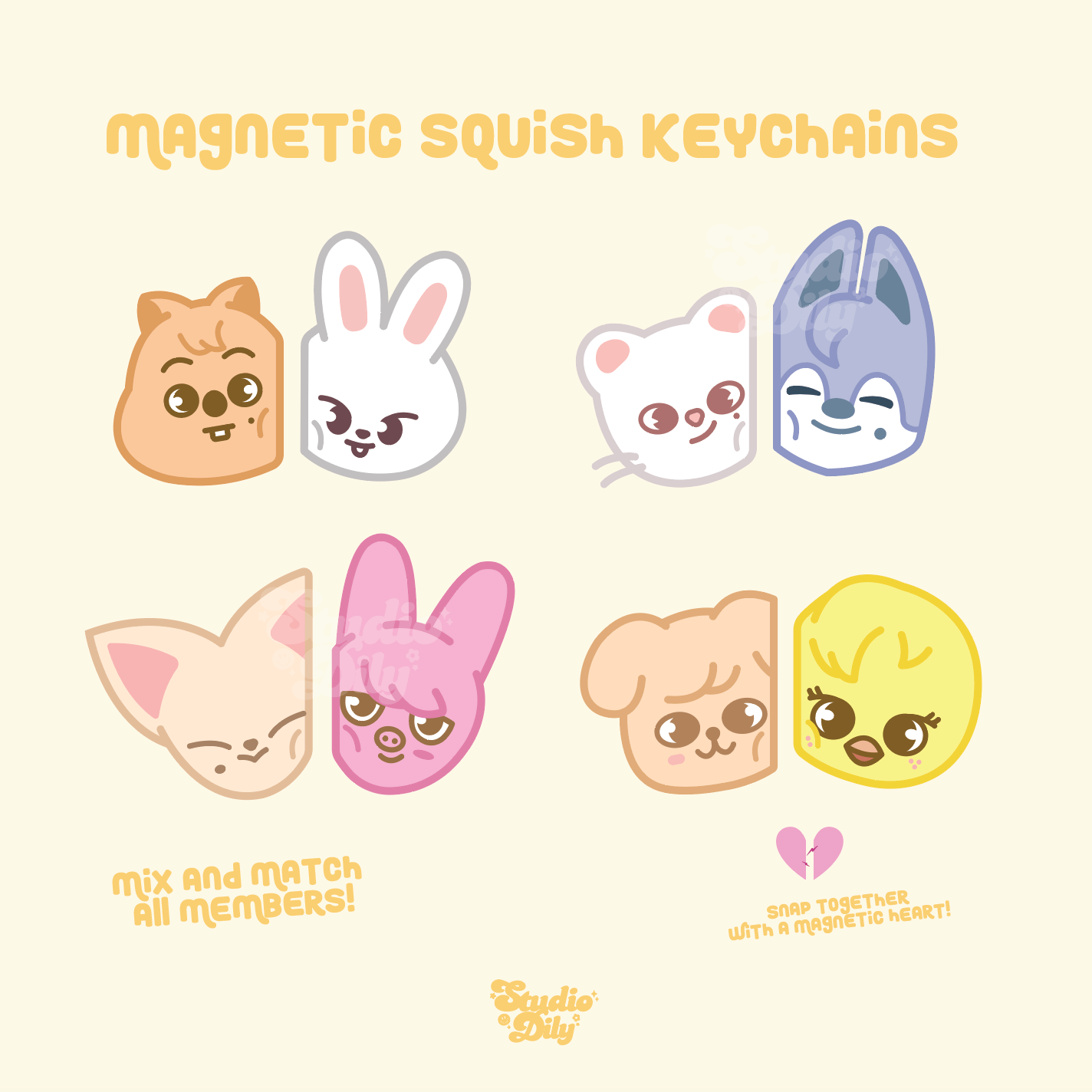 Stray kids magnetic friendship acrylic keychain!