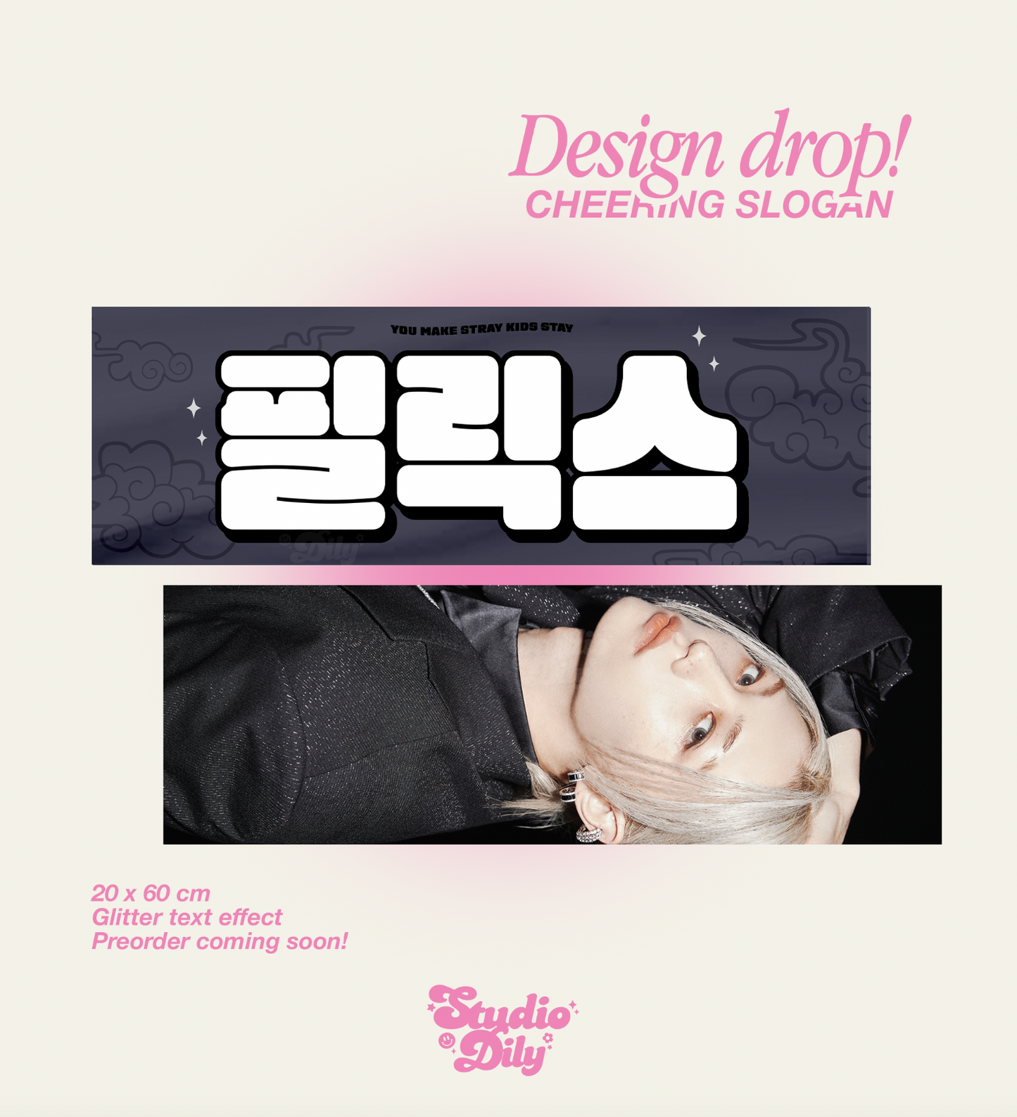 Stray Kids member cheering kit fabric slogan