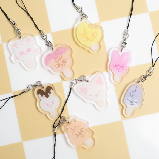 Stray kids Skzoo inspired ice cream phone charm keychain