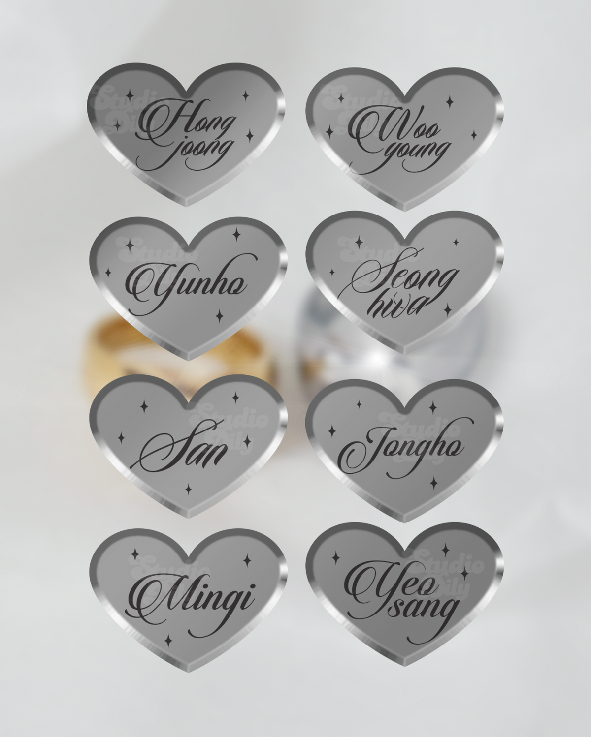 Ateez bias hearts ring